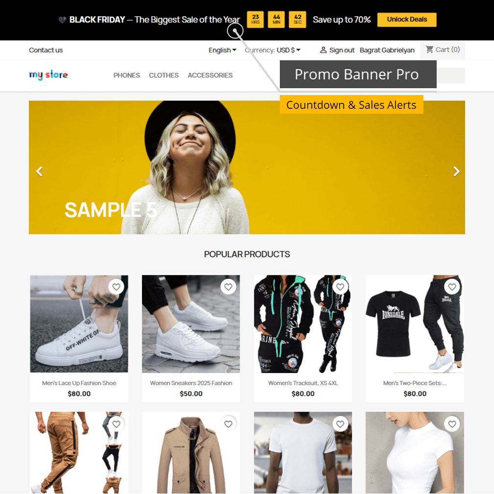Promo Banner Pro: Countdown & Sales Alerts screenshot 1