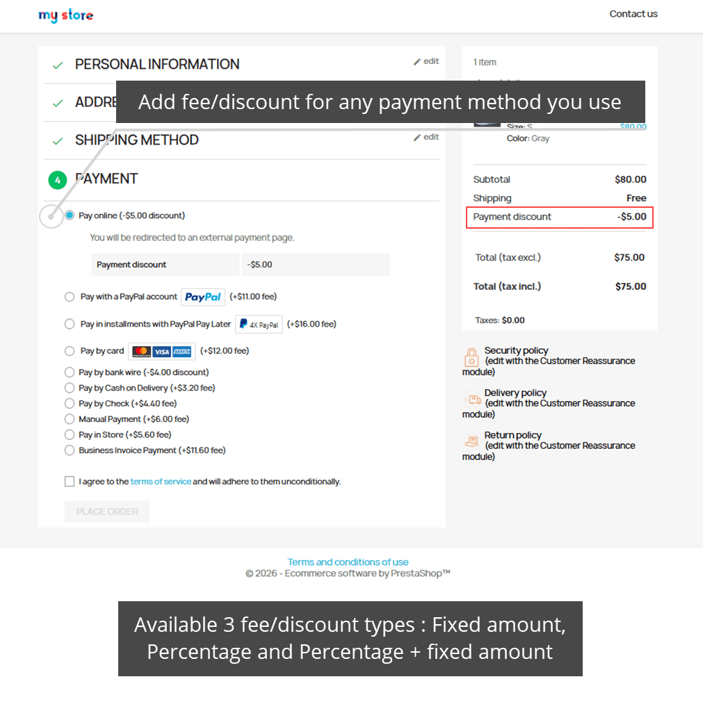 Payment Fees, Discounts and Custom Payment Methods screenshot 2