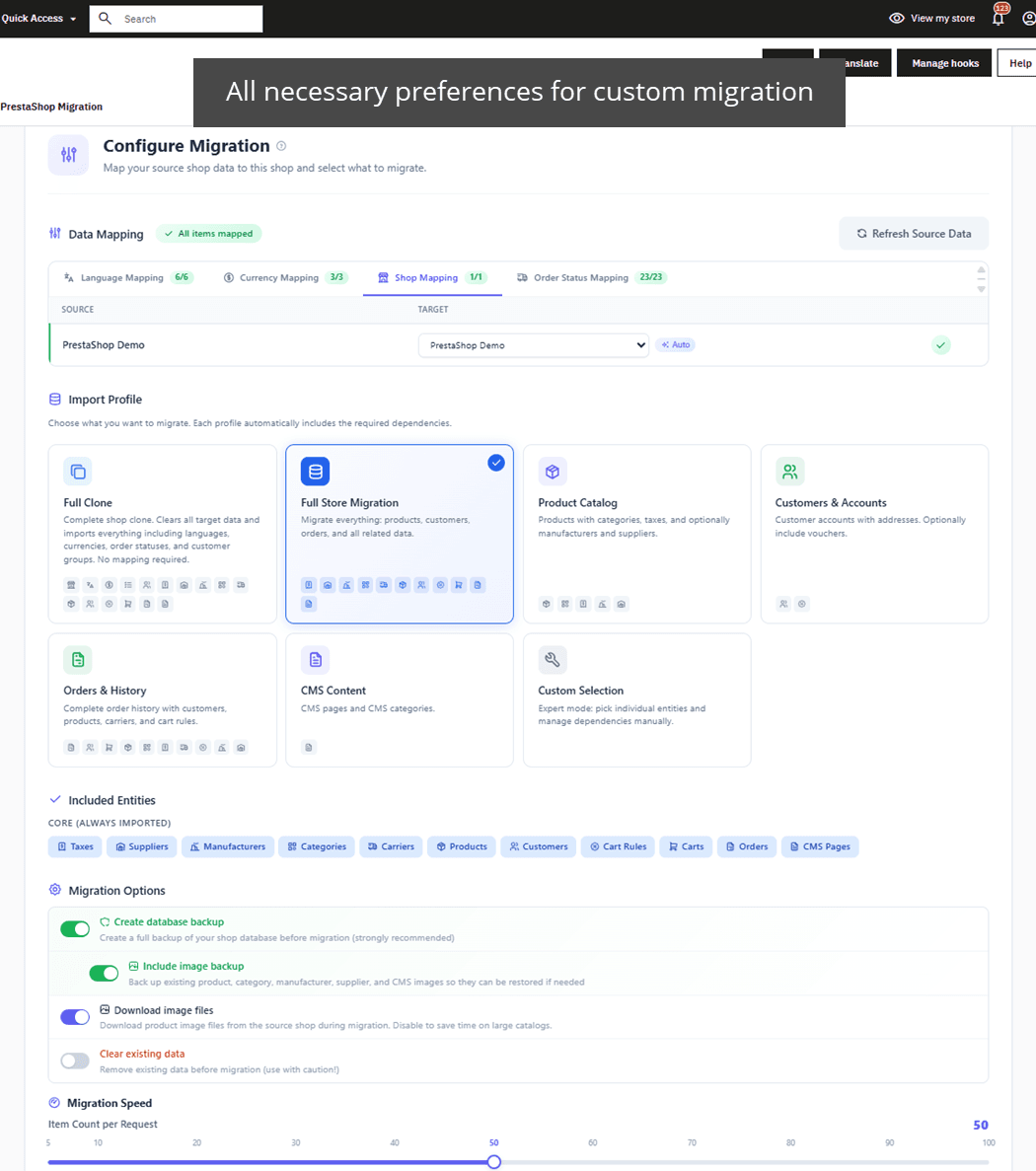 MigraPro - PrestaShop to PrestaShop Migration screenshot 3