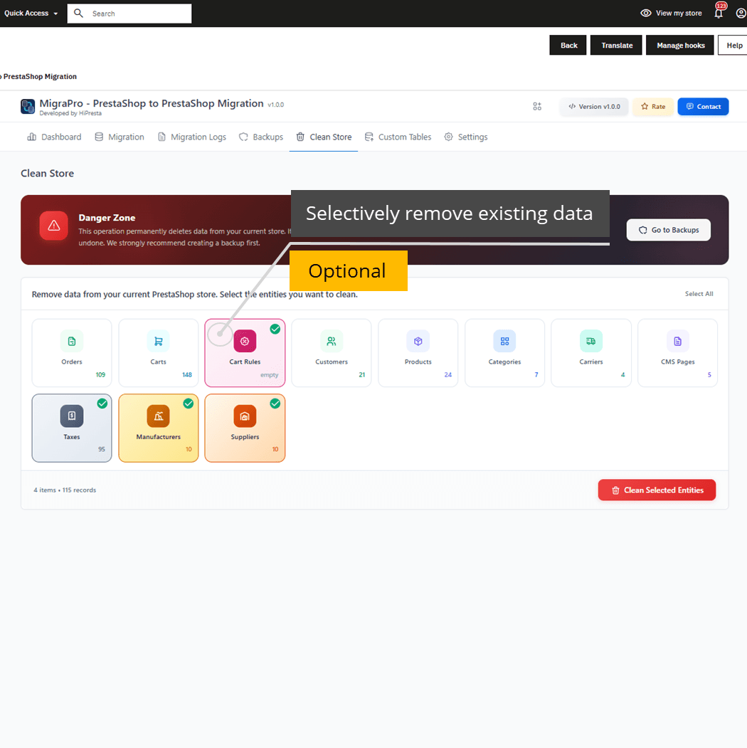 MigraPro - PrestaShop to PrestaShop Migration screenshot 5