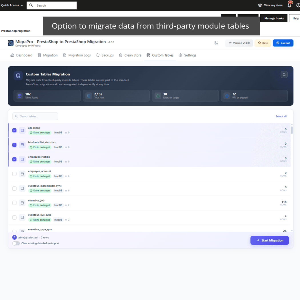 MigraPro - PrestaShop to PrestaShop Migration screenshot 6