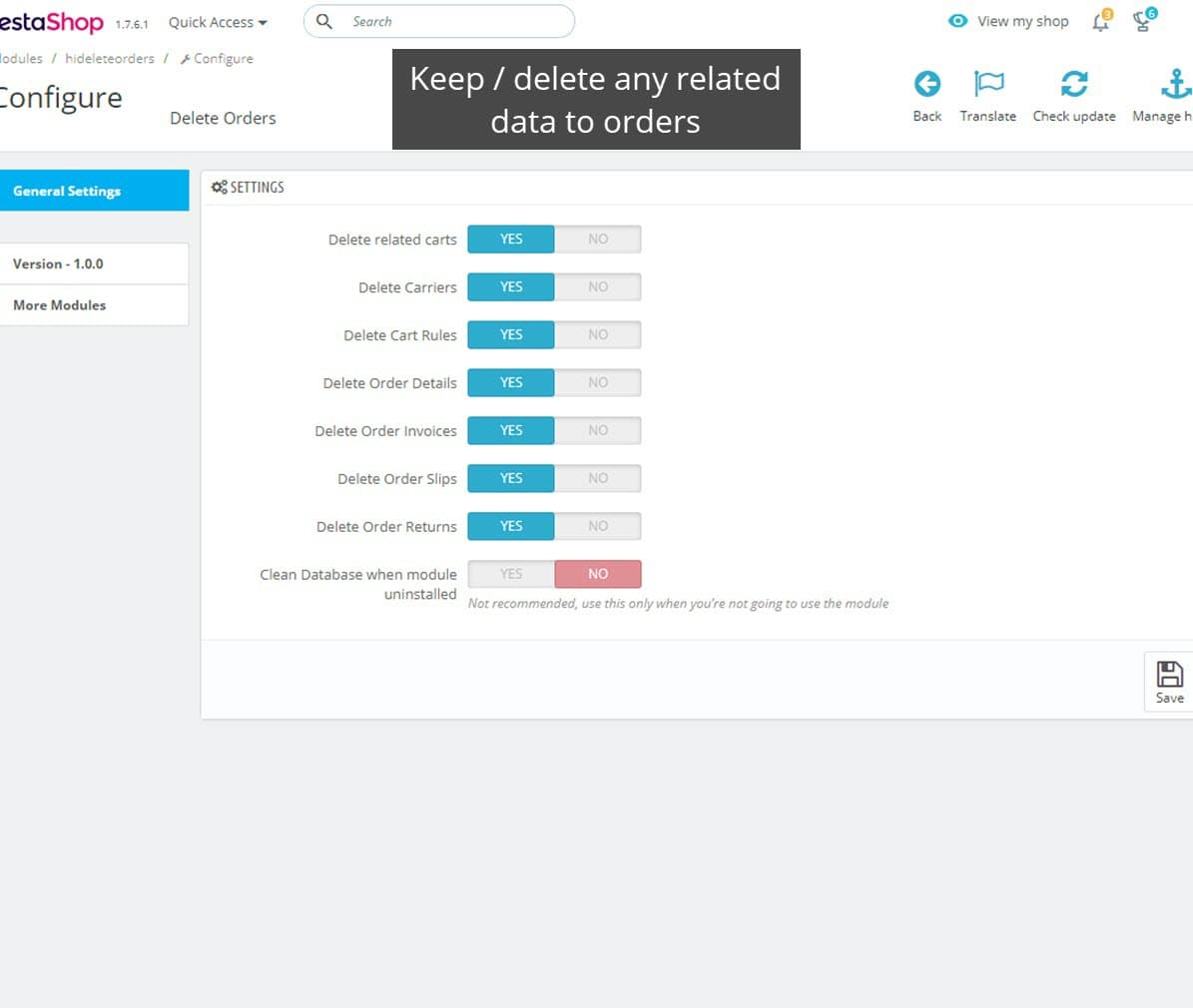 Easy Order Delete screenshot 1