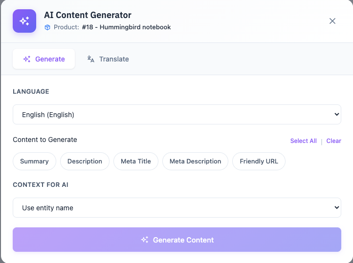 Inline Generator screenshot