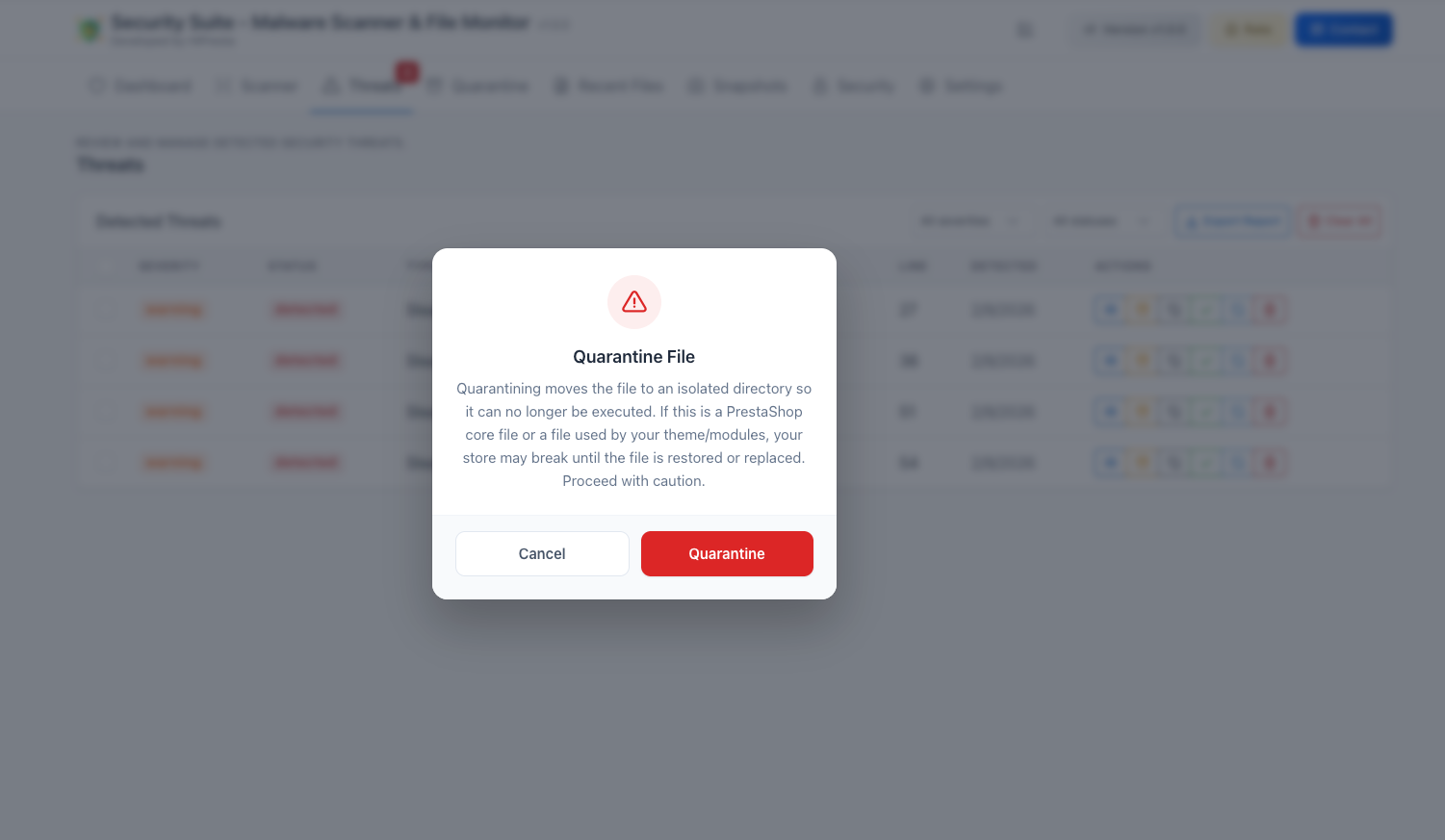 Quarantine System screenshot