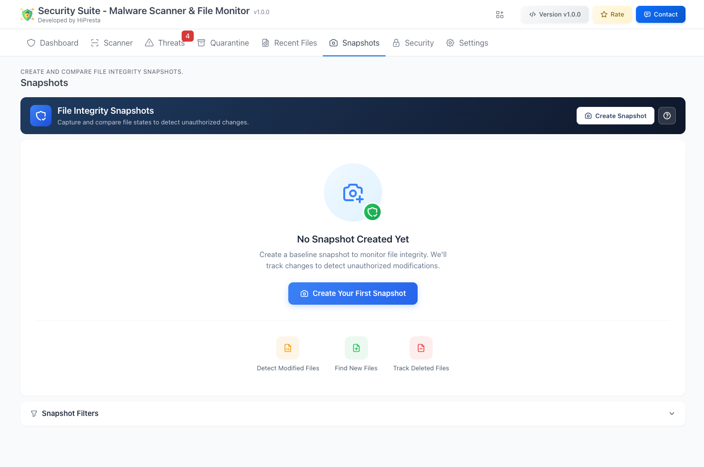 File Integrity Monitoring screenshot